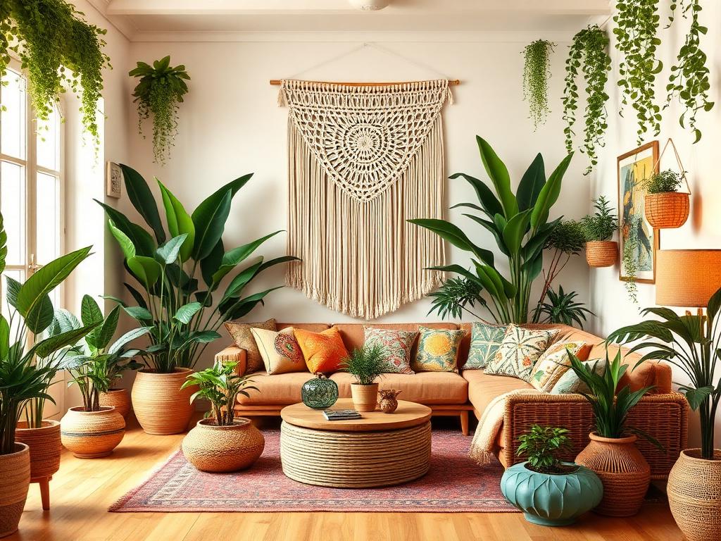 Farmhouse living room with vintage finds
