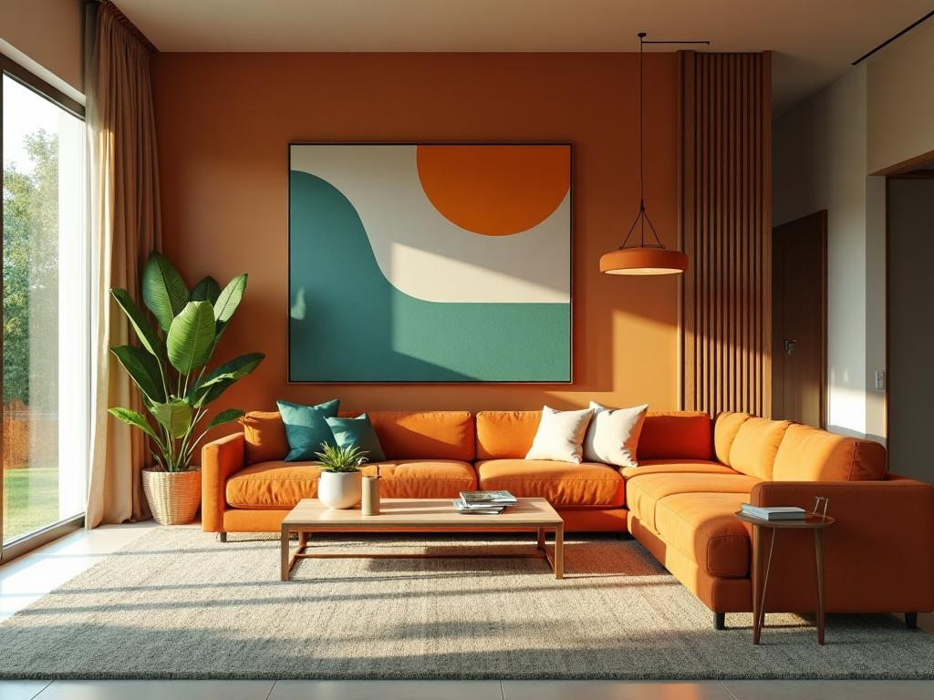 Mid-century modern aesthetic interior design inspiration | FoliPlace plant styling guide